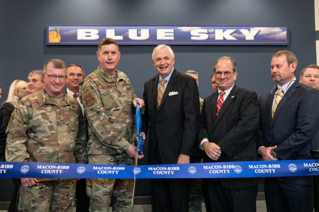 President Underwood at the Blue Sky Center ribbon cutting