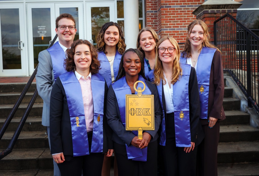 Students at the Phi Beta Kappa induction ceremony