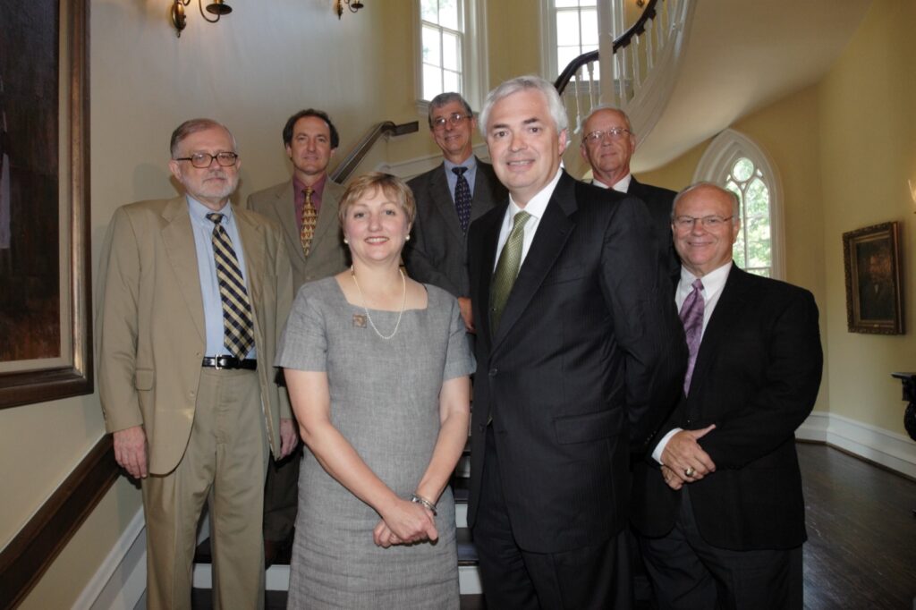 President Underwood standing with a group of individuals