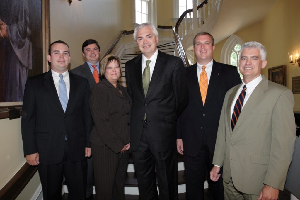 President Underwood standing with a group of individuals