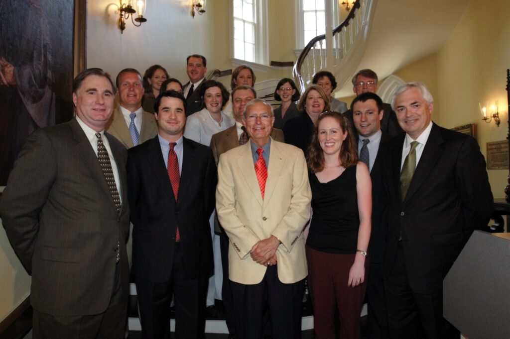 President Underwood standing with a group of individuals