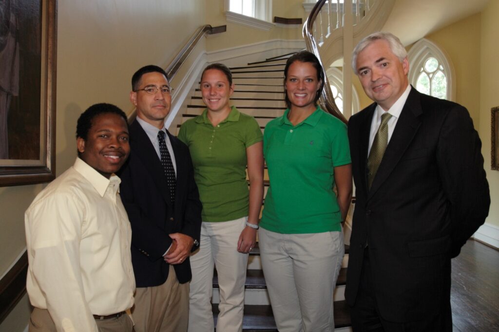 President Underwood standing with a group of individuals