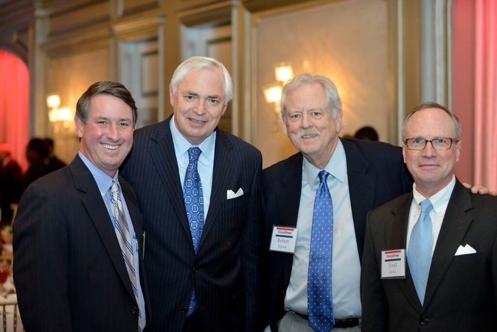 President Underwood with Holmes Bell and two other men