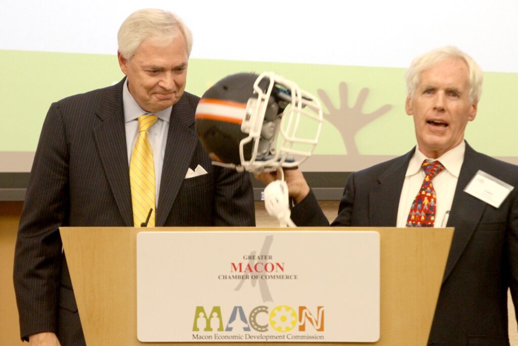 President Underwood at the Greater Macon Chamber of Commerce Football Announcement
