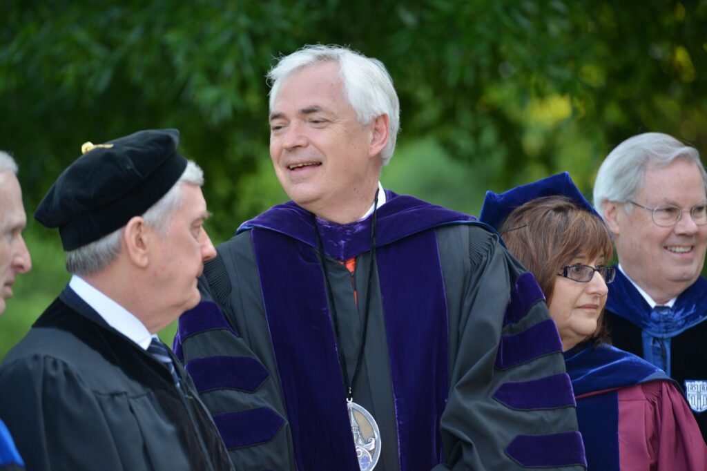 President Underwood with faculty members