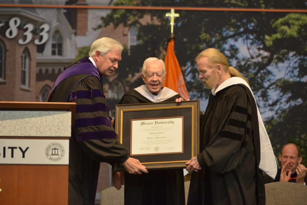 President Underwood, President Jimmy Carter and Gregg Allman at Commencement